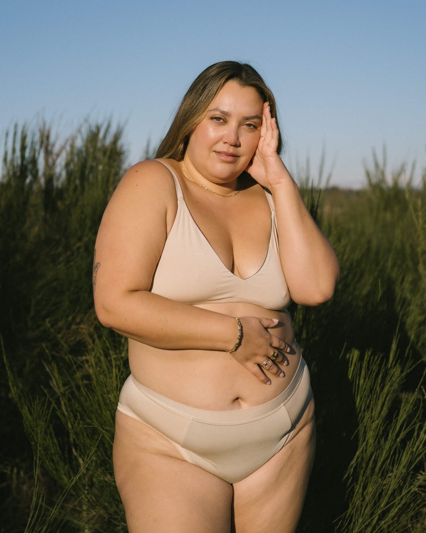 Beige | Model is wearing size 2XL