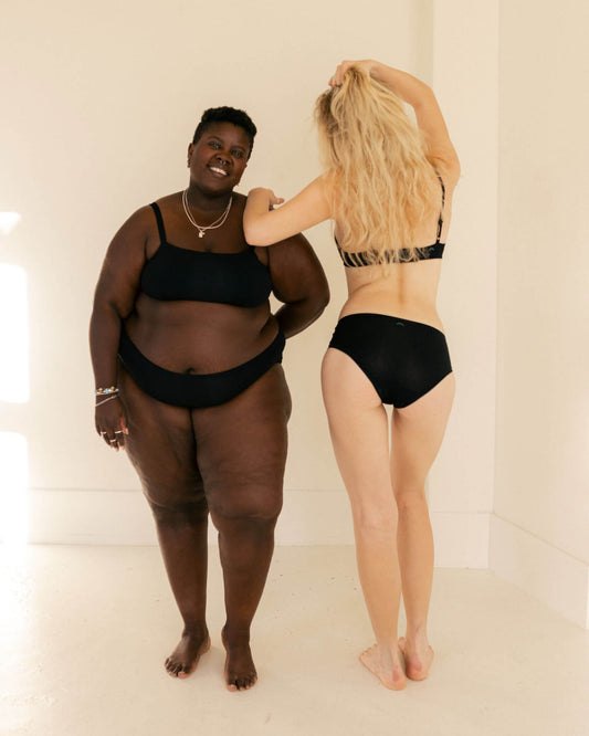 Black | Model (L) is wearing size 3XL, Model (R) is wearing XS